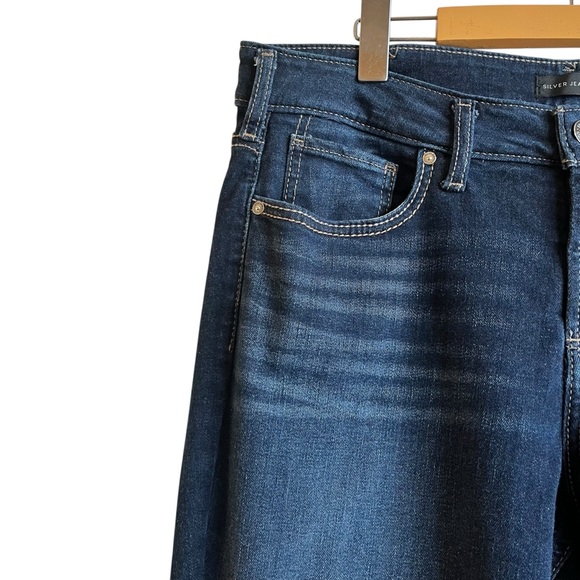 Silver Jeans Suki Straight Fit Dark Denim Jeans 34x33 - Picture 5 of 14
